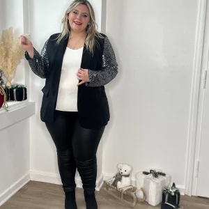 Blazer à manches argentées