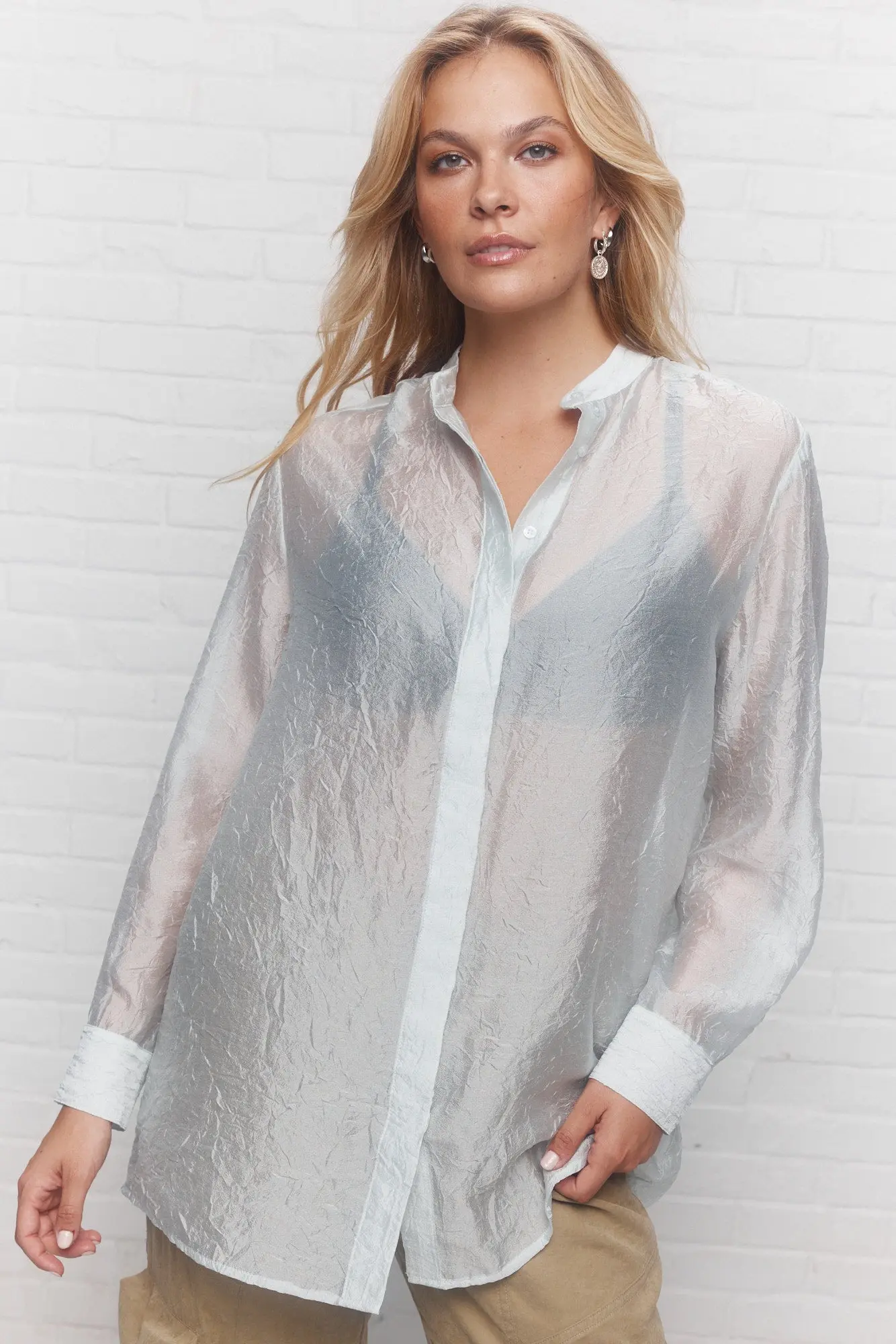 Vanessa | Chemise turquoise pâle – Image 2