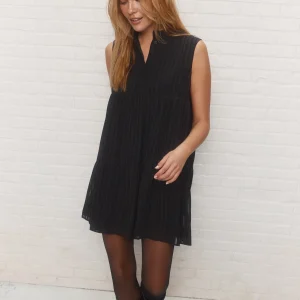 Kimberly | Robe noire lignée