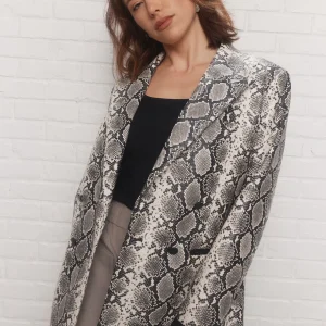 Teron | Veston en similicuir effet peau de serpent