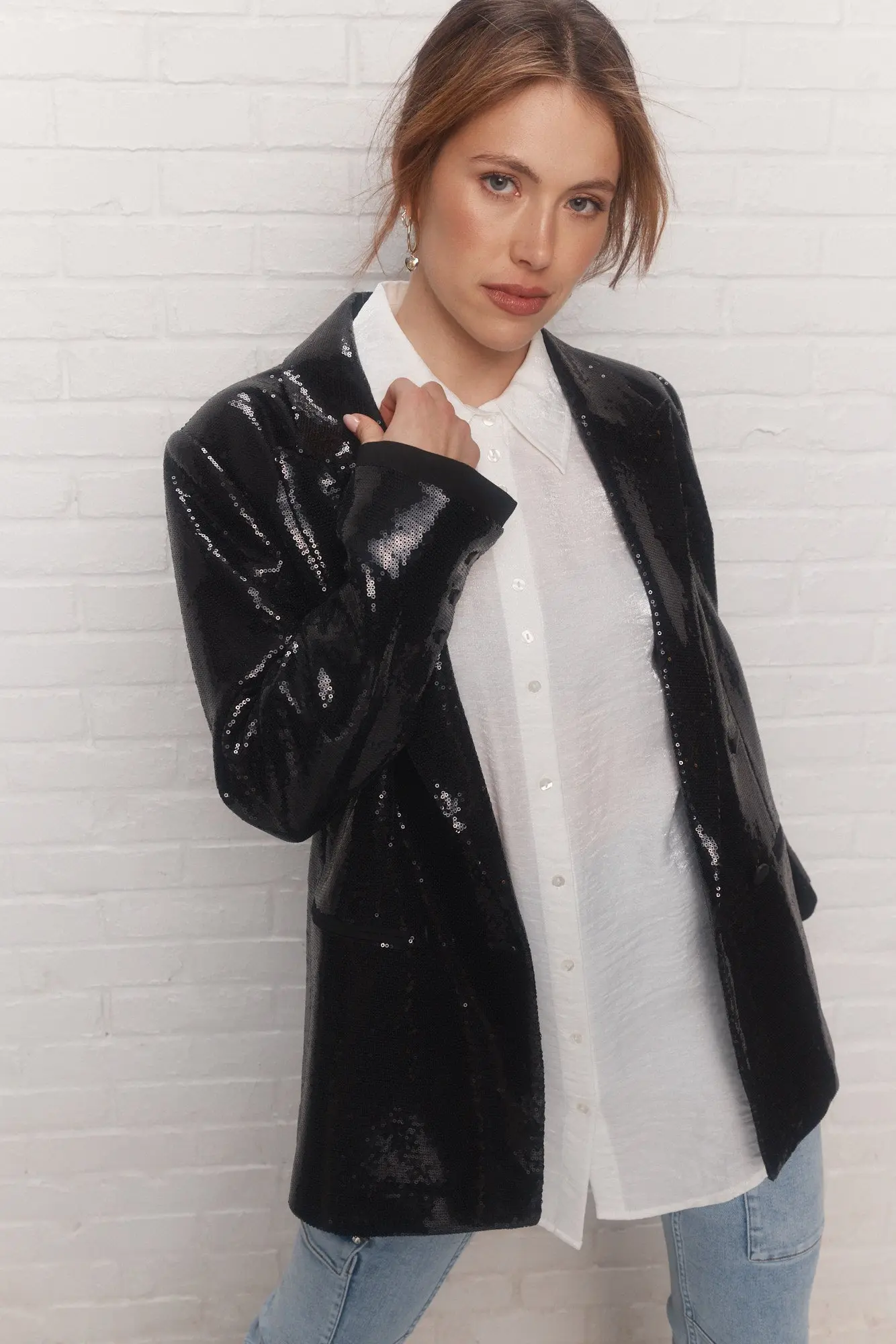 Teron | Veston noir à paillettes – Image 2