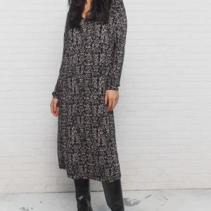 Cody | Robe midi noire et beige