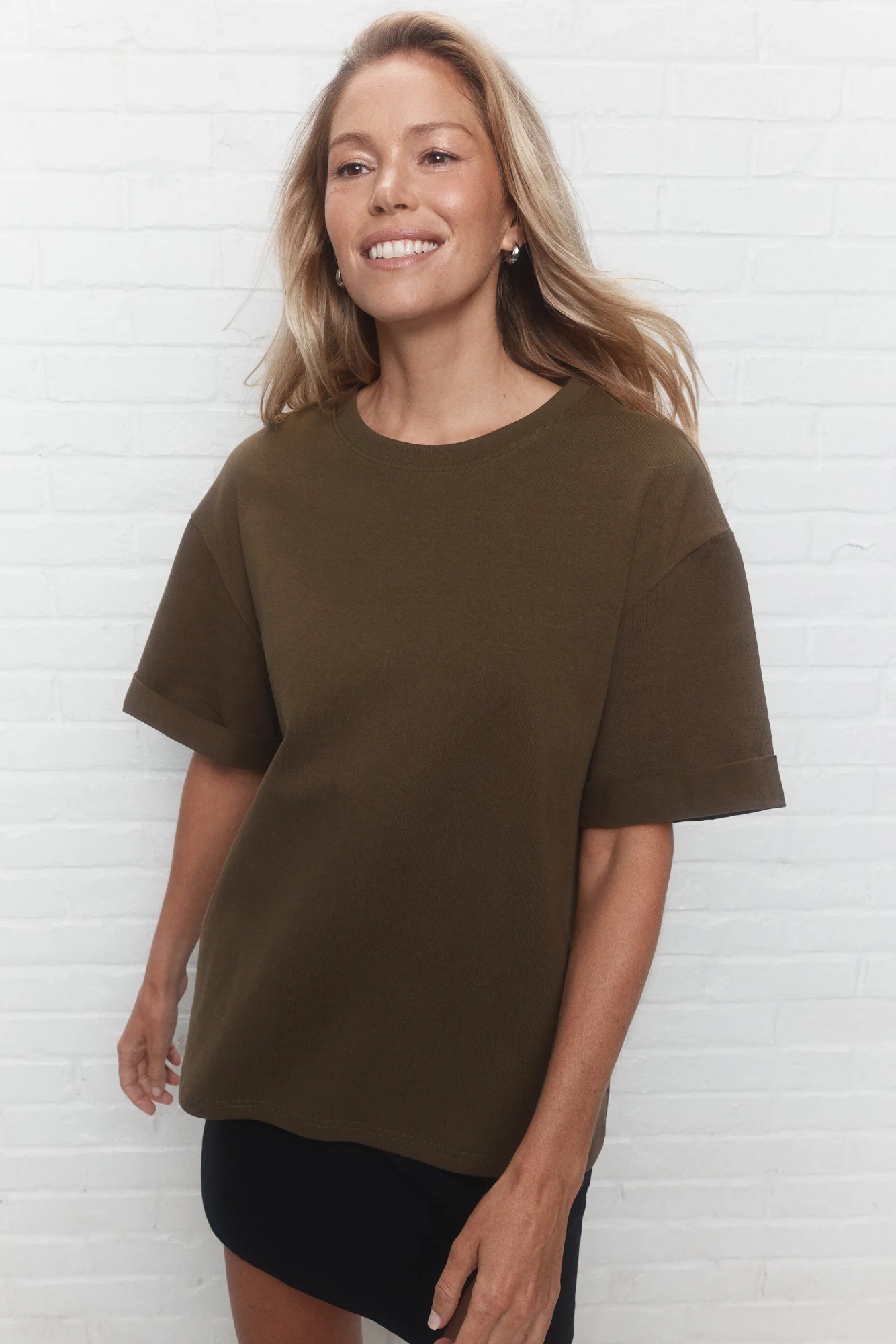 Alegria | T-shirt brun kaki à col rond