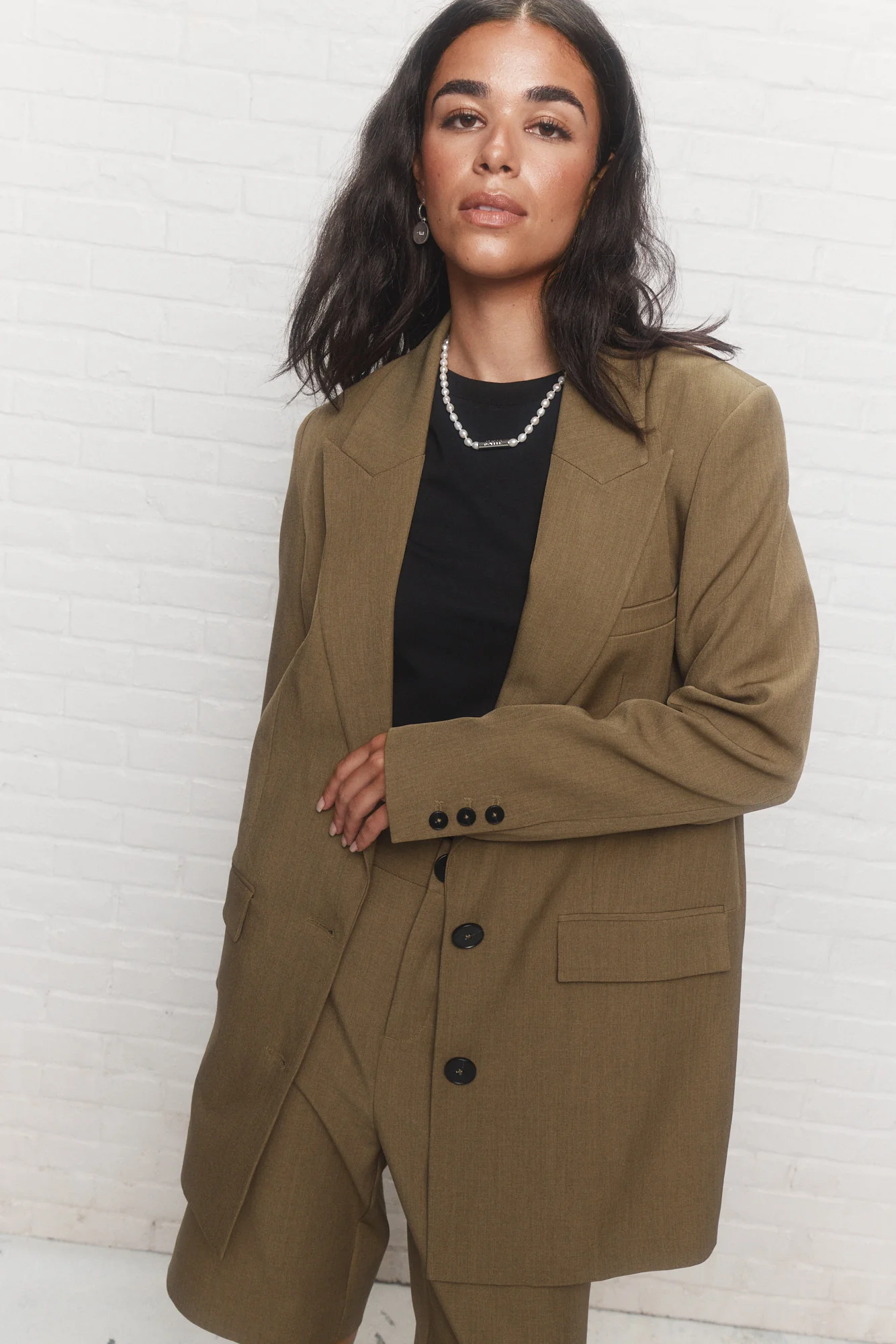 John | Veston carré ample kaki – Image 4