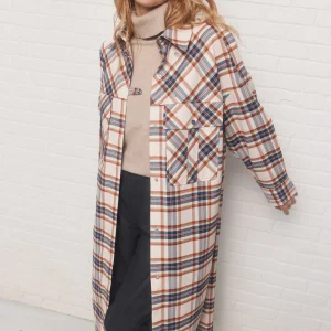 Greta | Manteau crème à carreaux