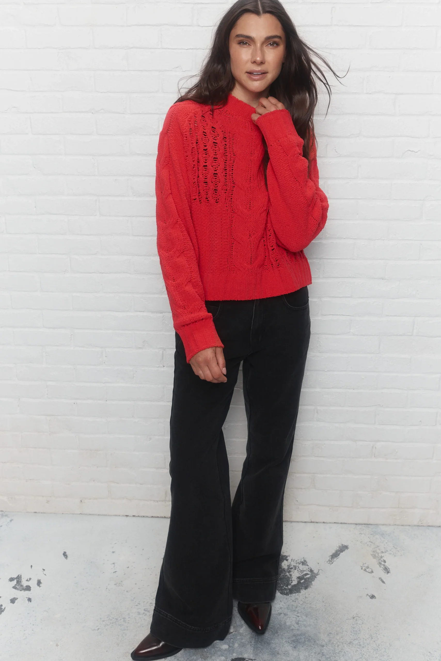 Clement | Chandail en tricot rouge