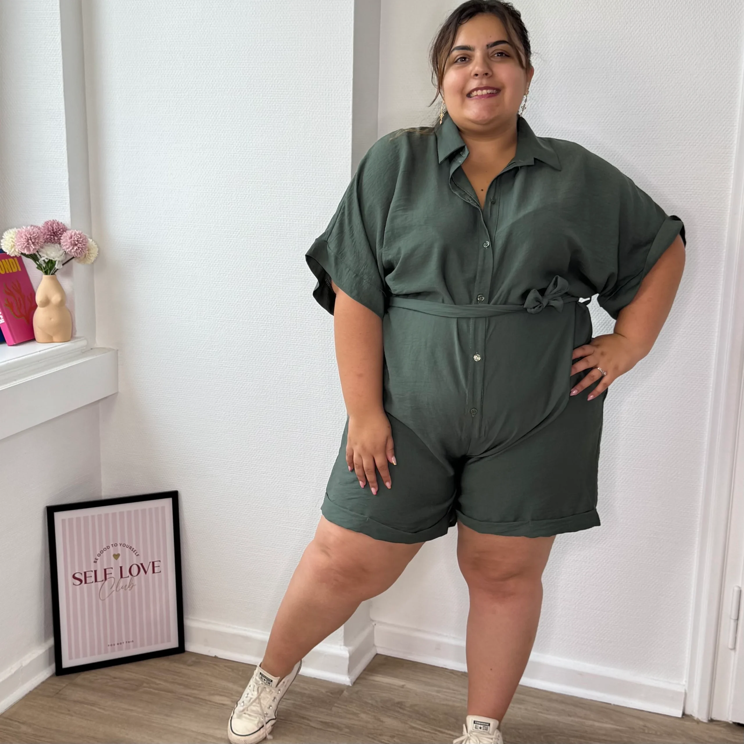 Combishort col chemise kaki – Image 4