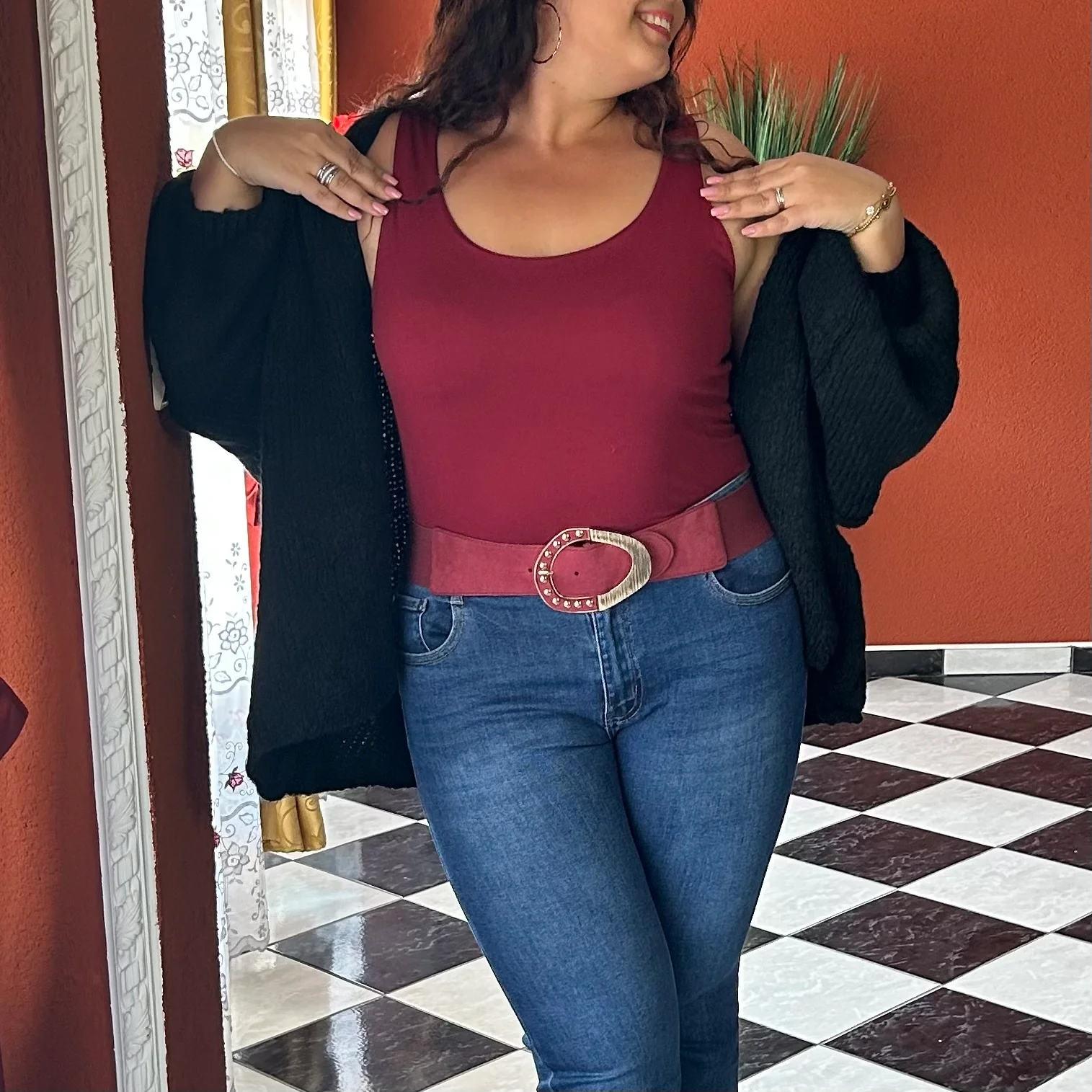 Débardeur avec doublure poitrine intégrée bordeaux/rouge