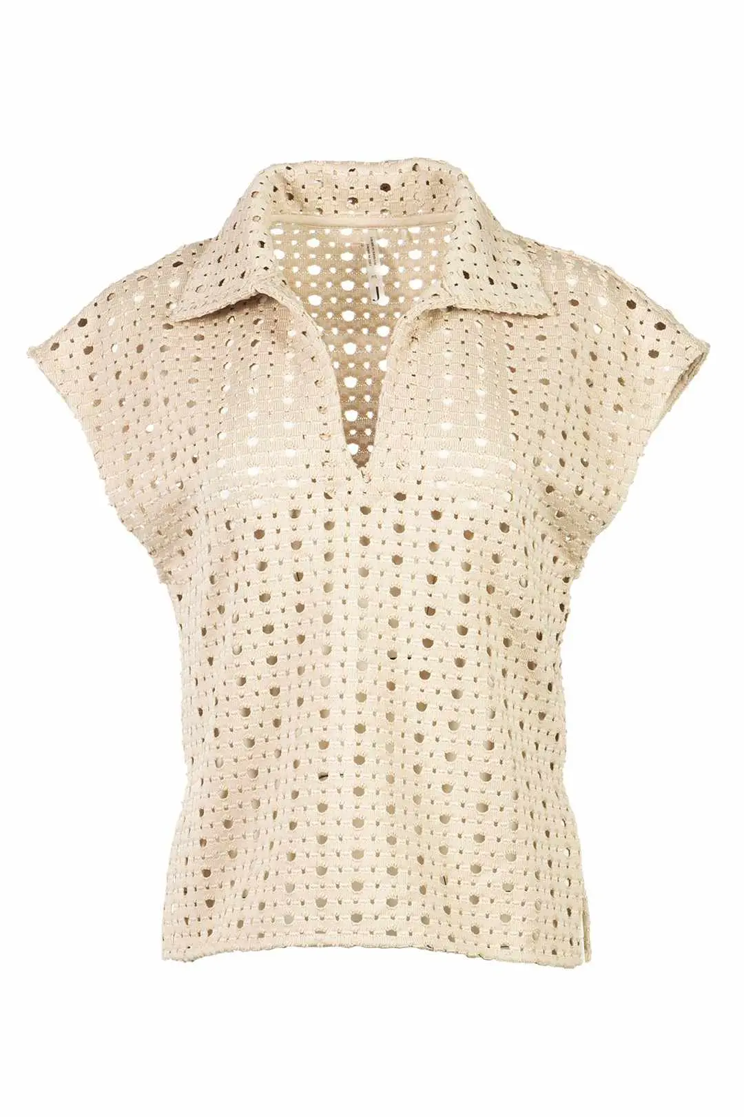 Chandail grège encolure en V | Isabeau – Image 3