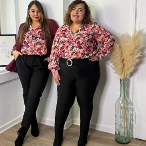 Chemisier fluide fleuri aux tons rose