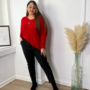 Pull détail étoile rouge