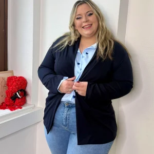 Blazer fluide à poches marine - Réassort prévu activez l’alerte