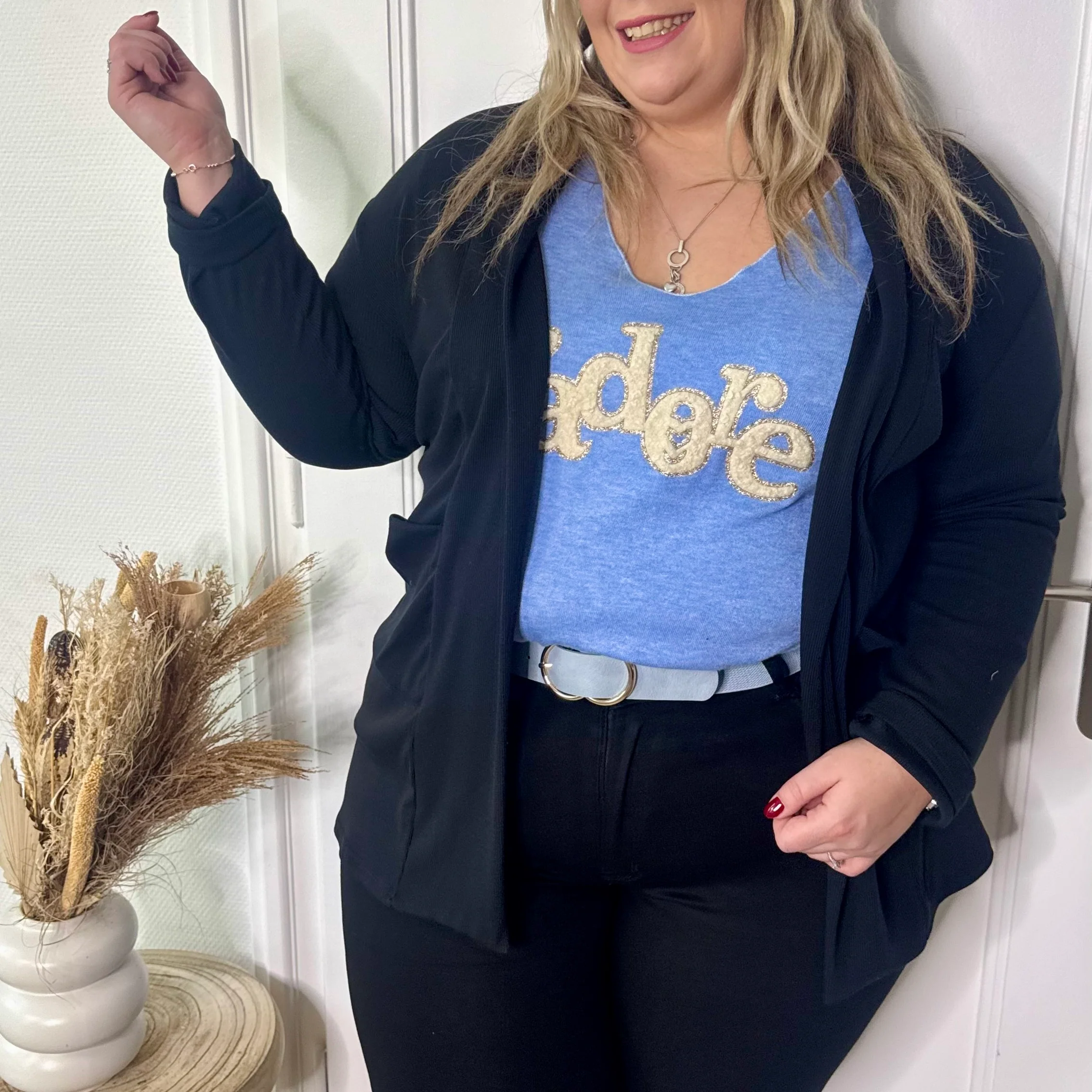 Blazer fluide à poches noir – Image 5