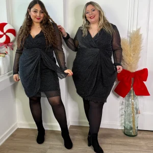 Robe brillante argentée chic - DISPONIBLE EN COULEUR MARINE