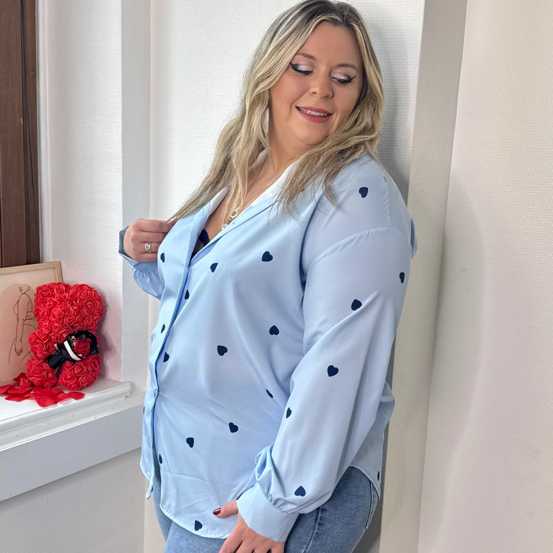 Chemisier coeur bleu – Image 3