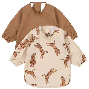 Konges Slojd - Slabbetje  met Lange Mouwen (2 stuks) - Tiger Toasted Coconut