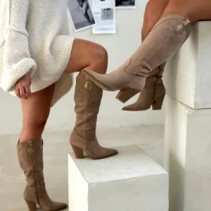 Bottes santiags LAVINIA beige