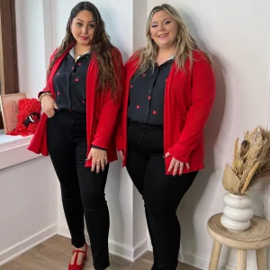 Chemisier coeur rouge