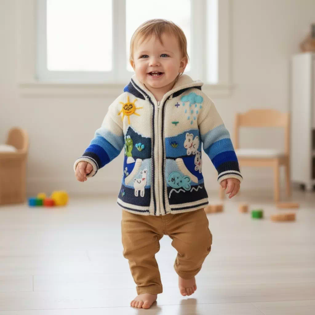Gilet péruvien enfant doublure polaire – Image 5