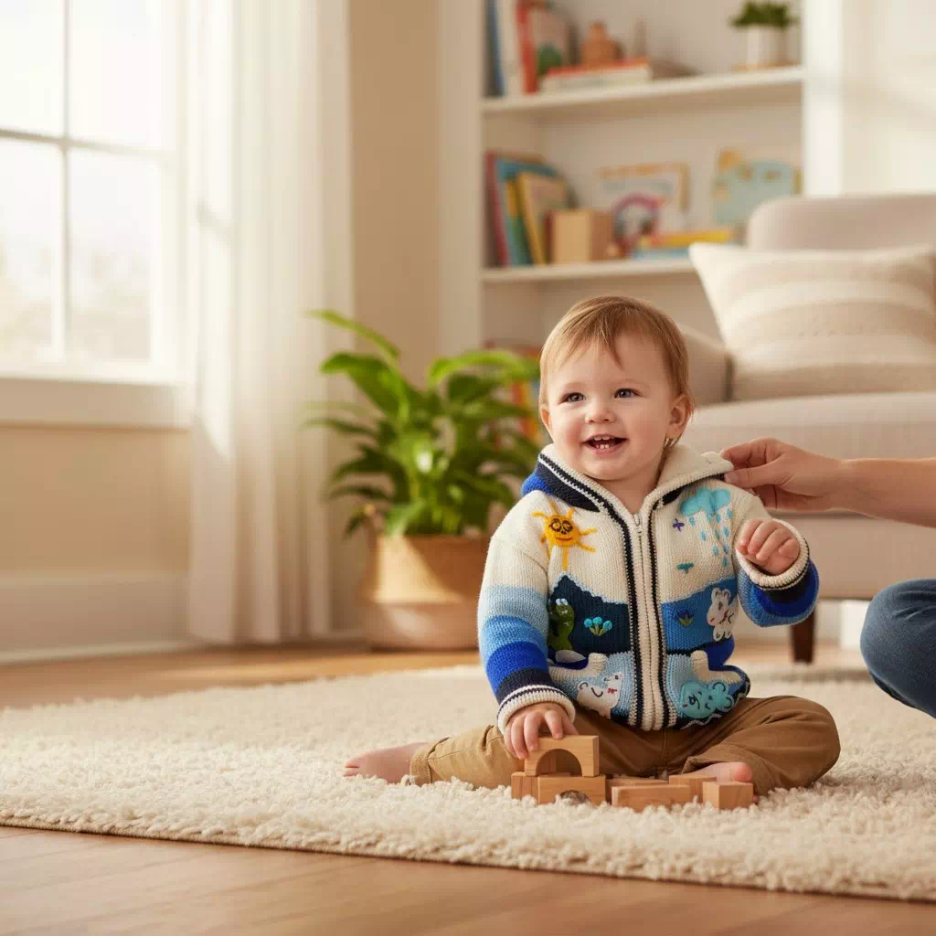 Gilet péruvien enfant doublure polaire – Image 4