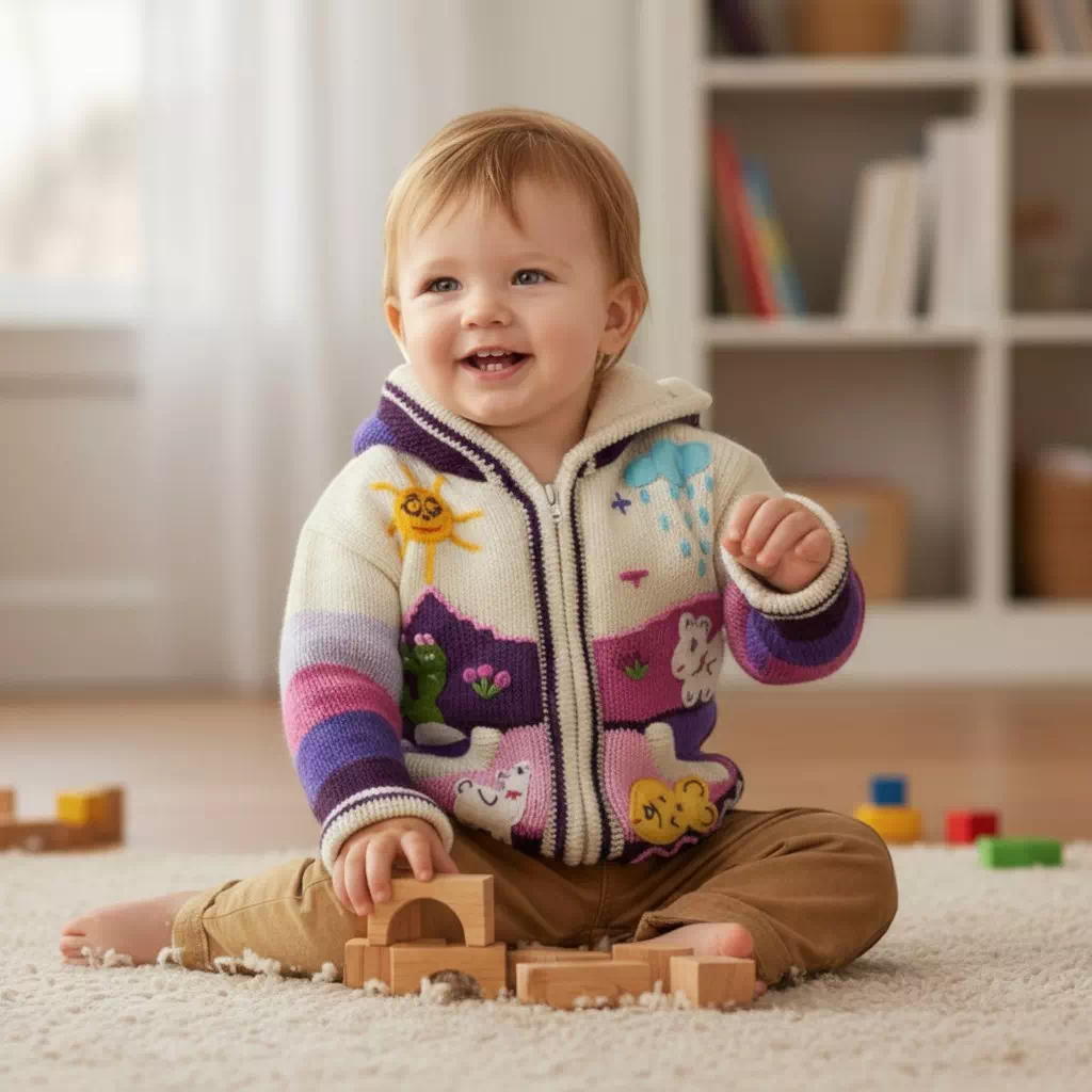 Gilet péruvien enfant doublure polaire – Image 6