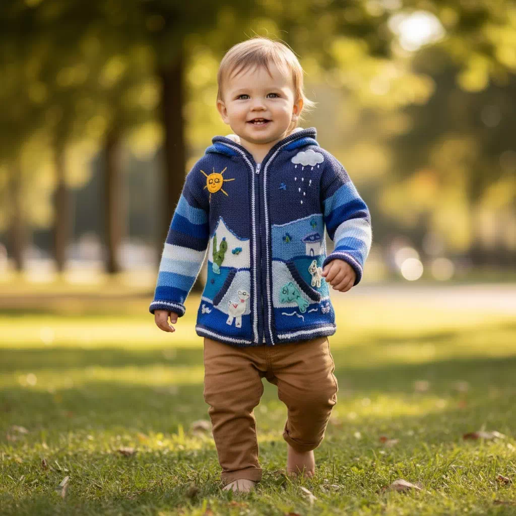 Gilet péruvien enfant doublure polaire – Image 8