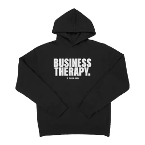 HOODIE "BUSINESS THERAPY" BLACK PUFF