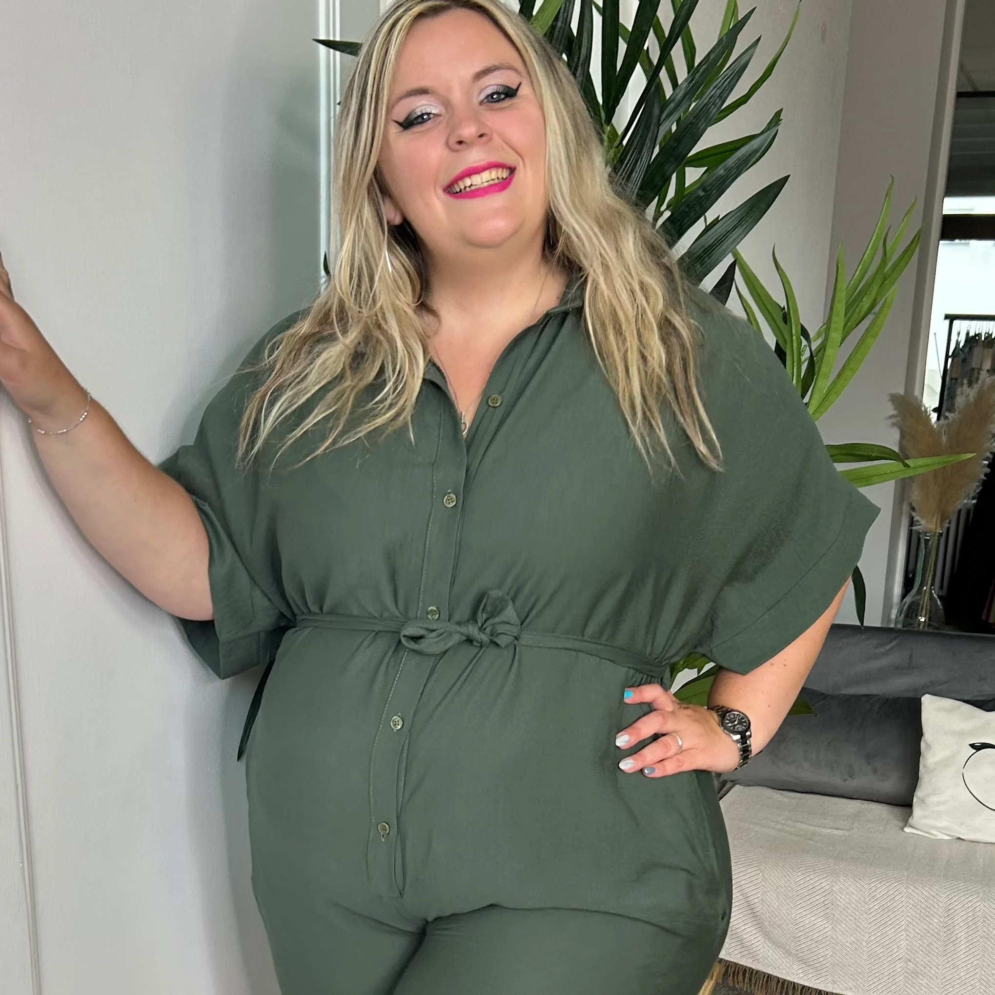 Combishort col chemise kaki – Image 7