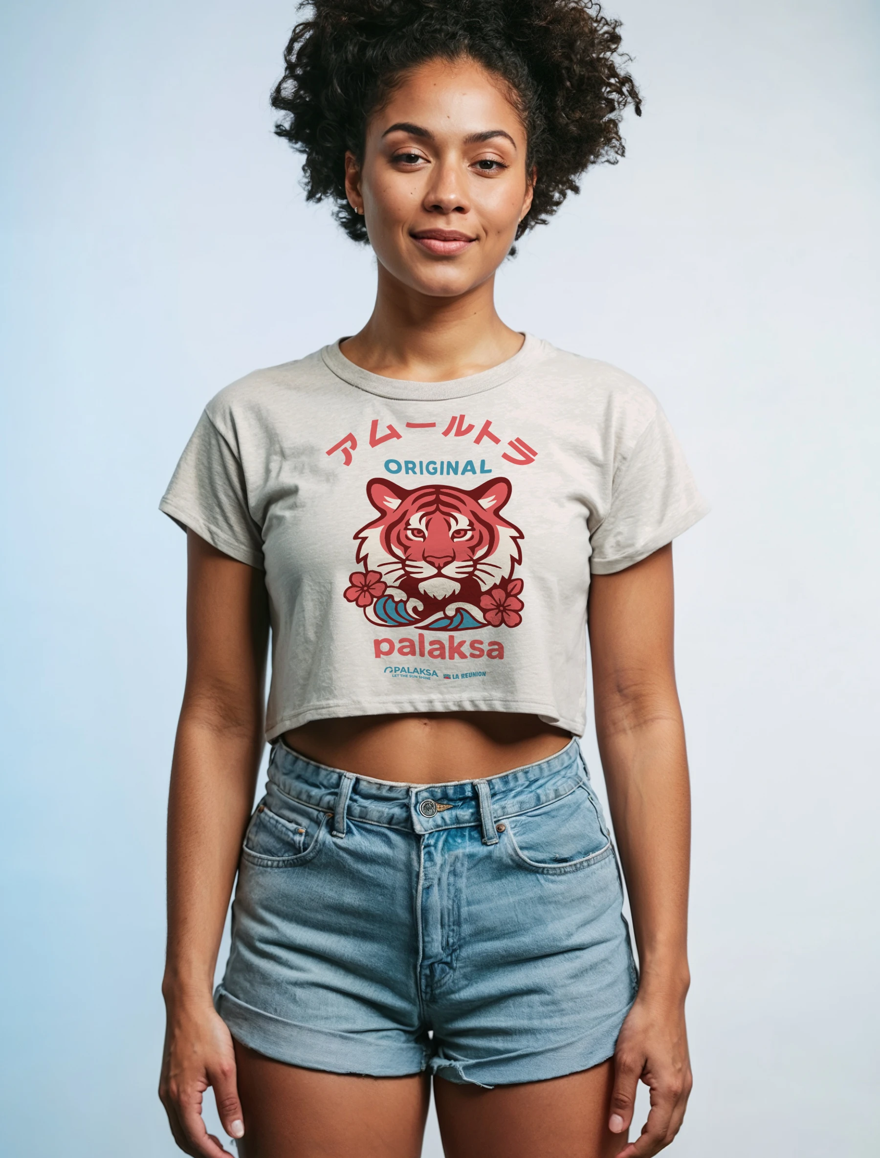 Crop-top Femme – Love Tiger – Coton Bio – Image 2