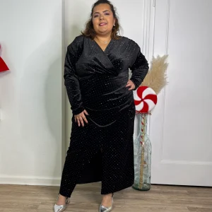 Robe en velours à strass