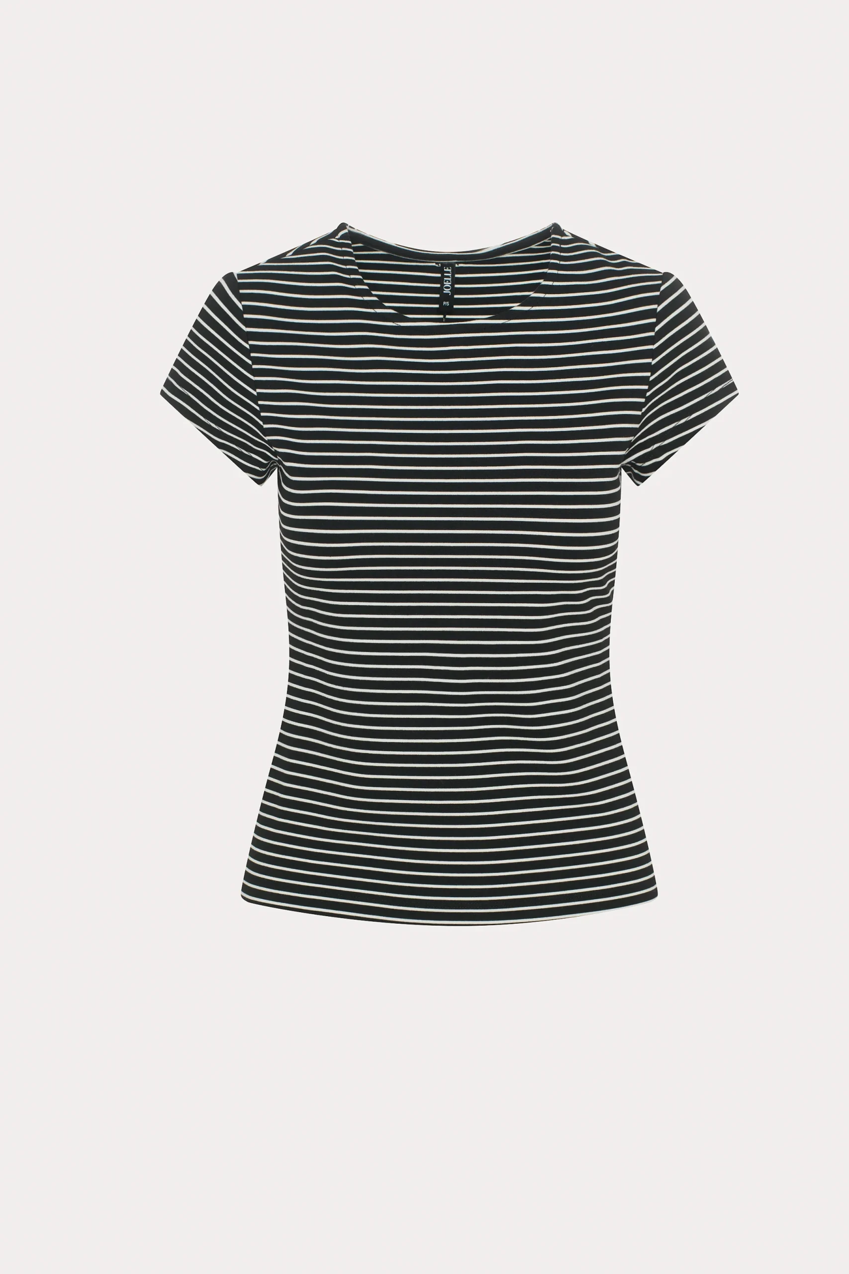 Bela | T-shirt noir à rayures blanches – Image 3