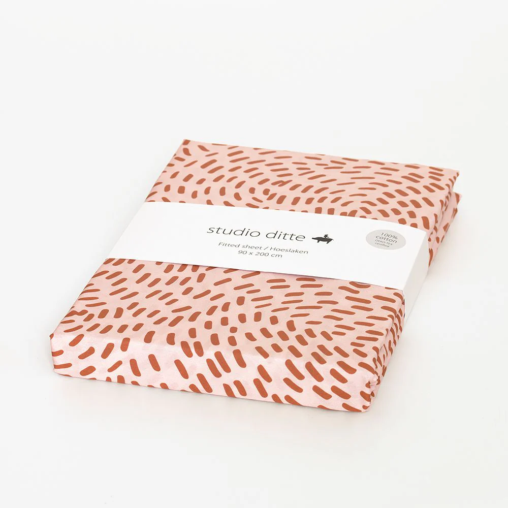 Studio Ditte Hoeslaken Junior (70x150cm) Flow roze roestbruin – Image 2