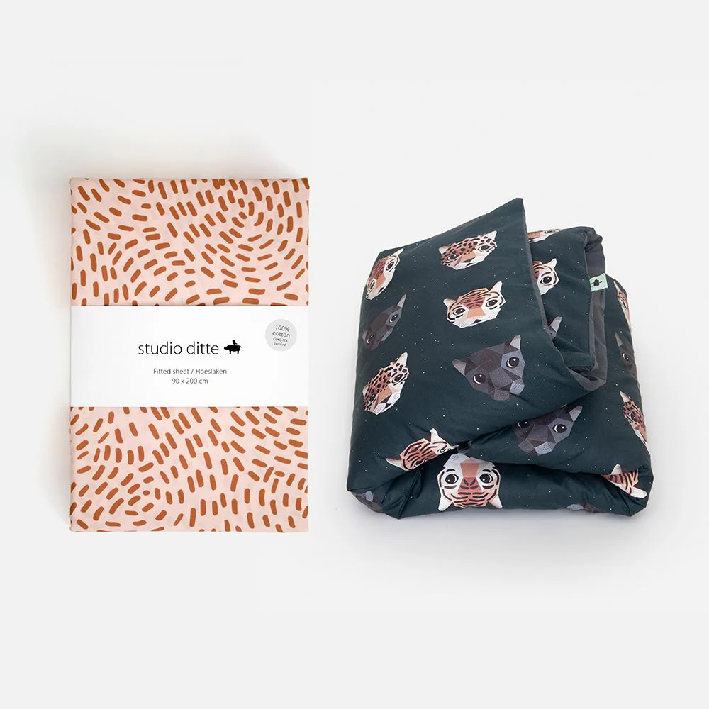 Studio Ditte Hoeslaken Junior (70x150cm) Flow roze roestbruin – Image 9