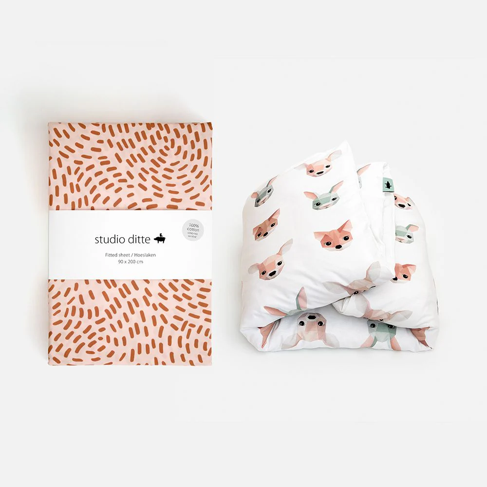 Studio Ditte Hoeslaken Junior (70x150cm) Flow roze roestbruin – Image 8