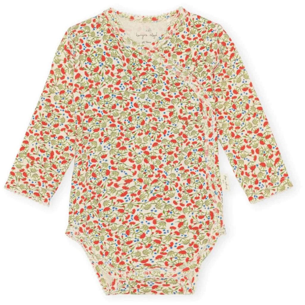 Konges Sl0jd - Basic Overslagromper Lange Mouw - Carnations