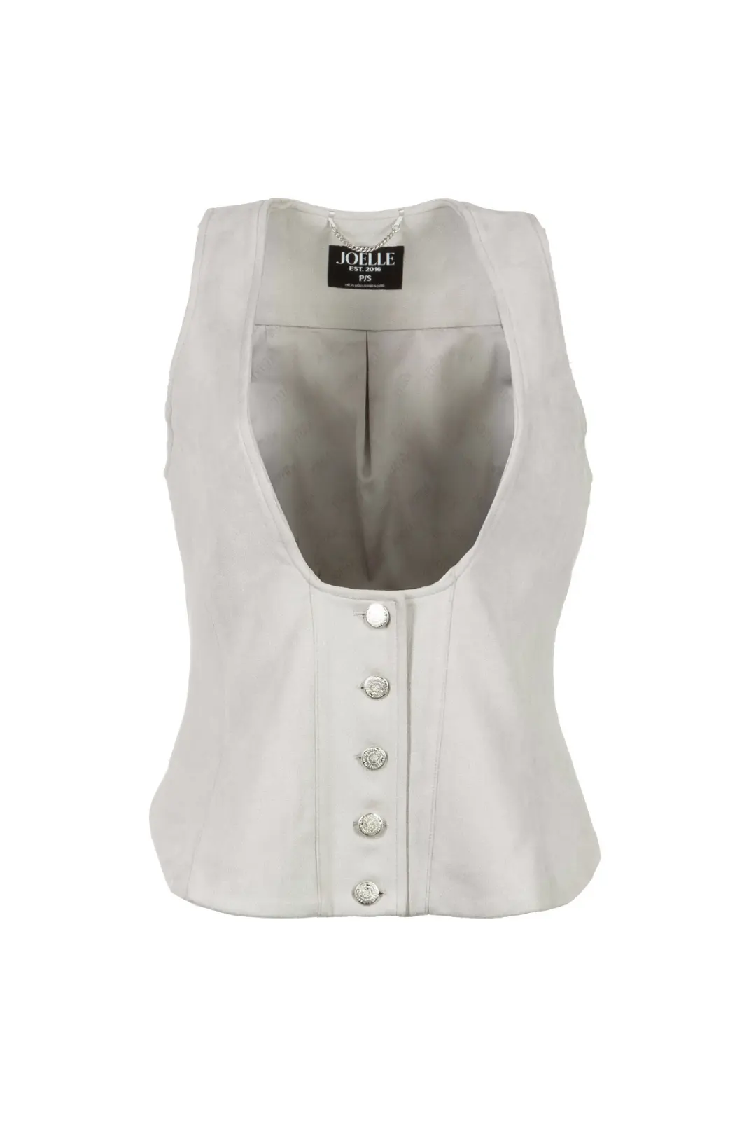 Veste grise en simili suède sans manches | Thelma – Image 5