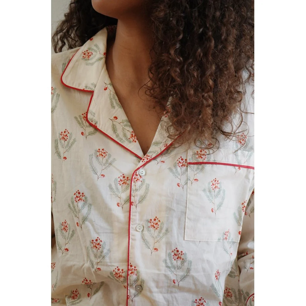 Konges Sløjd - Nightingale Pyjama Christmas Vintage Rose Flower – Image 6