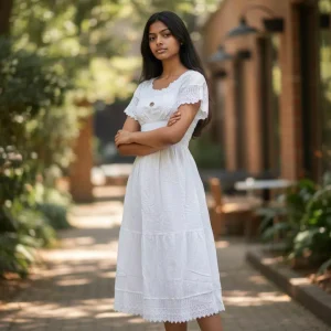 Robe longue en coton naturel – “Pacha”