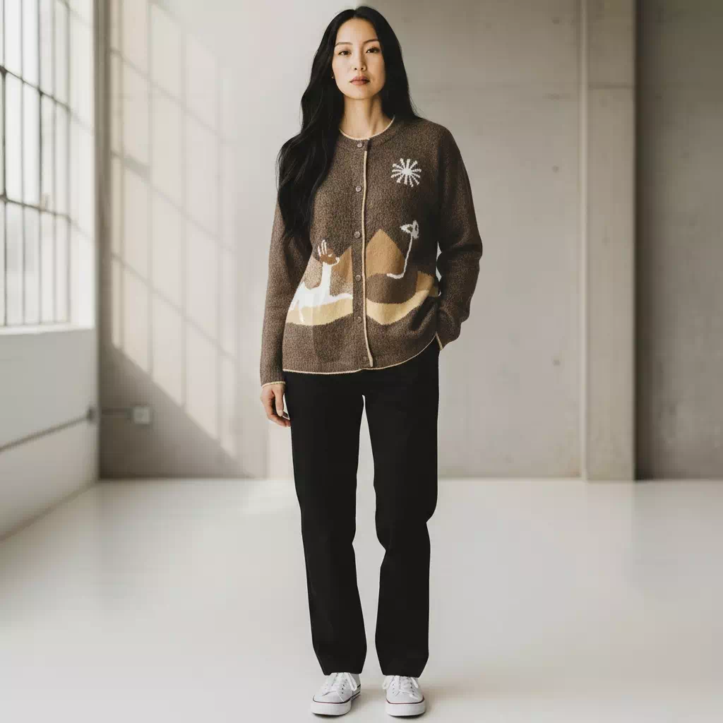 Gilet femme en alpaga 50% – Paysage – Image 4