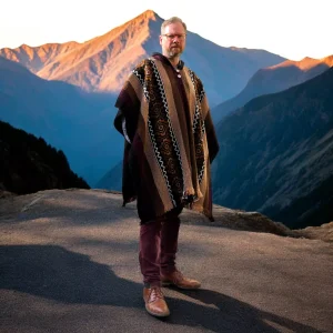 Poncho en laine de mouton