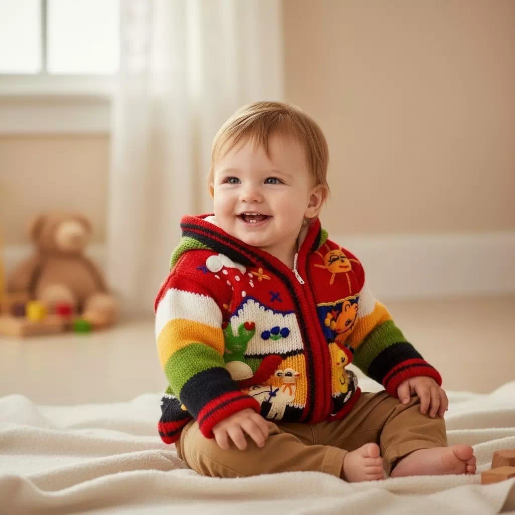 Gilet péruvien enfant doublure polaire – Image 2