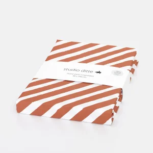 Studio Ditte Hoeslaken Junior (70x150cm) Strepen roestbruin