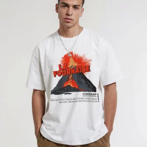 T-shirt Homme – La Fournaise Réunion – Coton Bio Premium