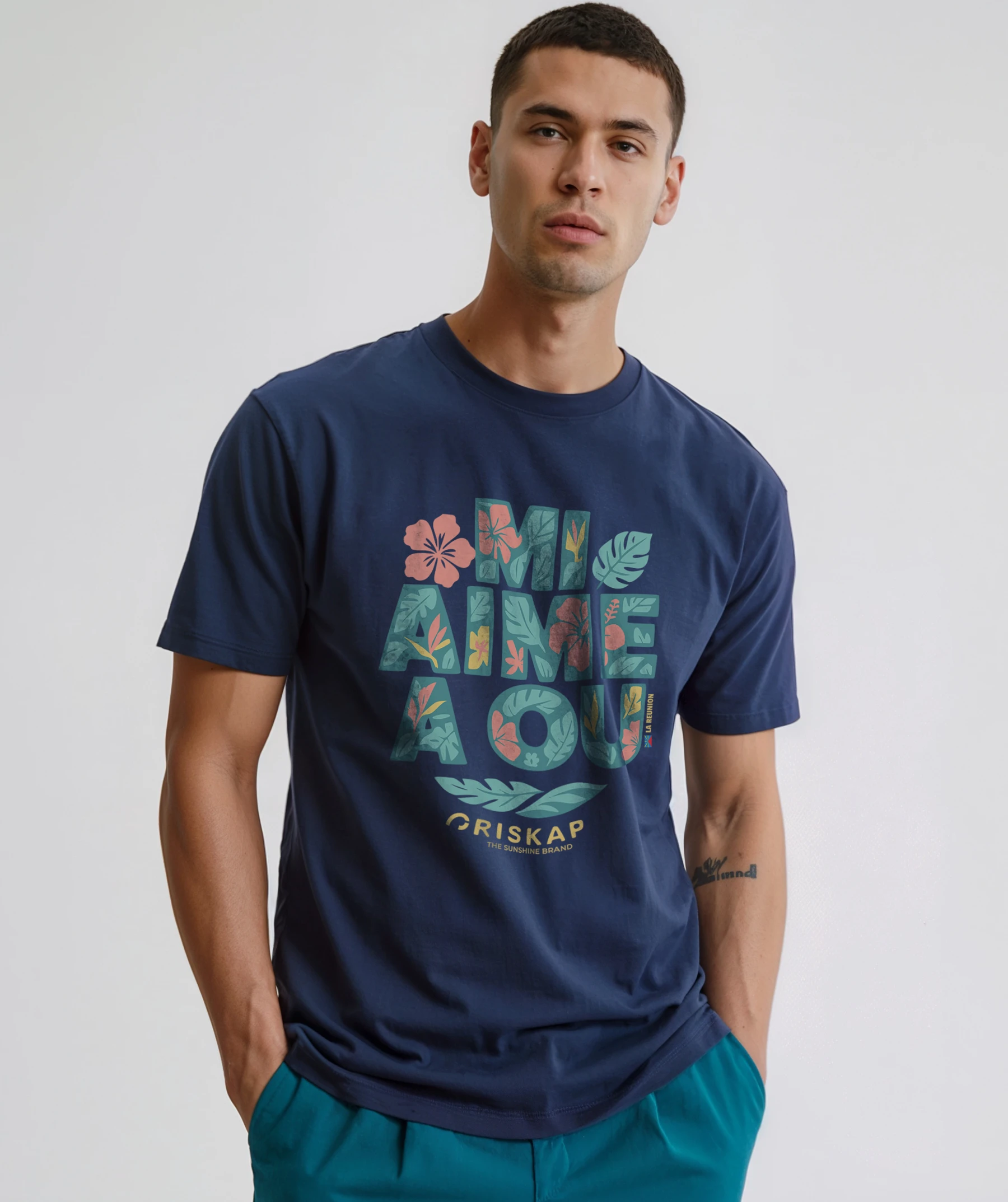 T-shirt Homme – Mi Aime A Ou Leaves – Coton Bio Premium
