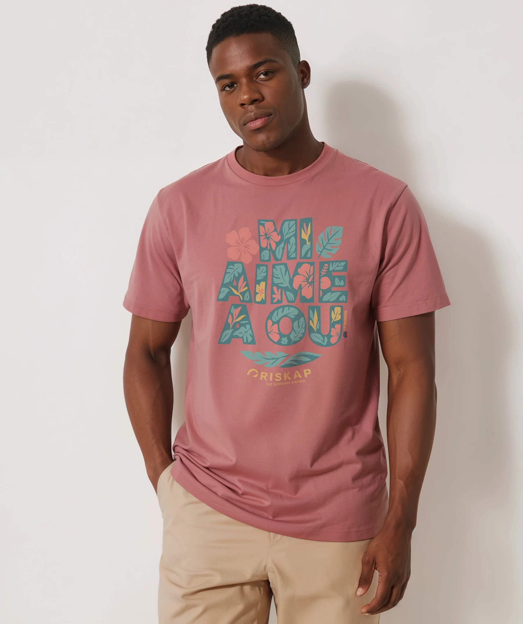 T-shirt Homme – Mi Aime A Ou Leaves – Coton Bio Premium – Image 3