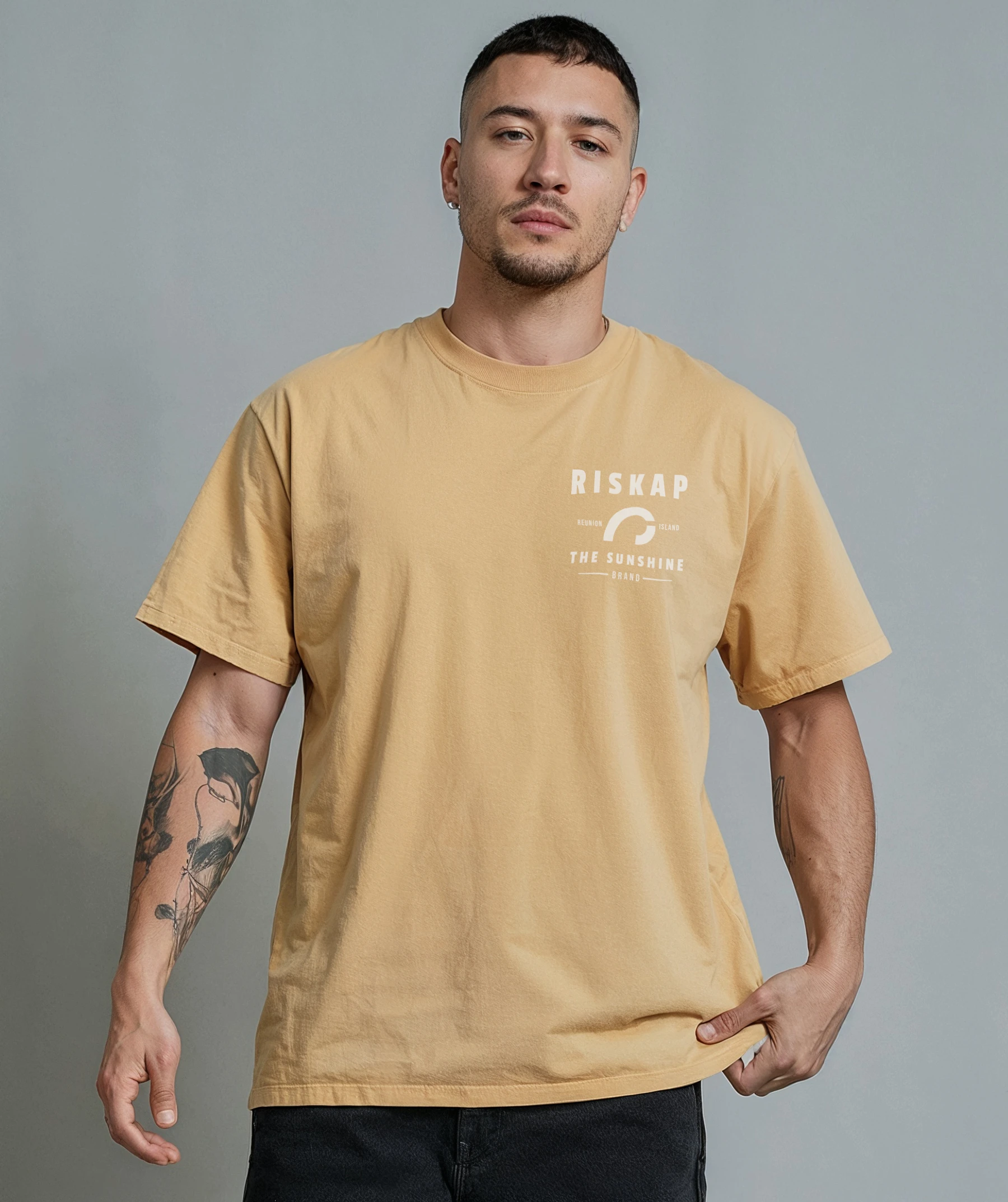 T-shirt Homme – Riskap Reunion Sunshine – Coton Bio Premium – Image 3