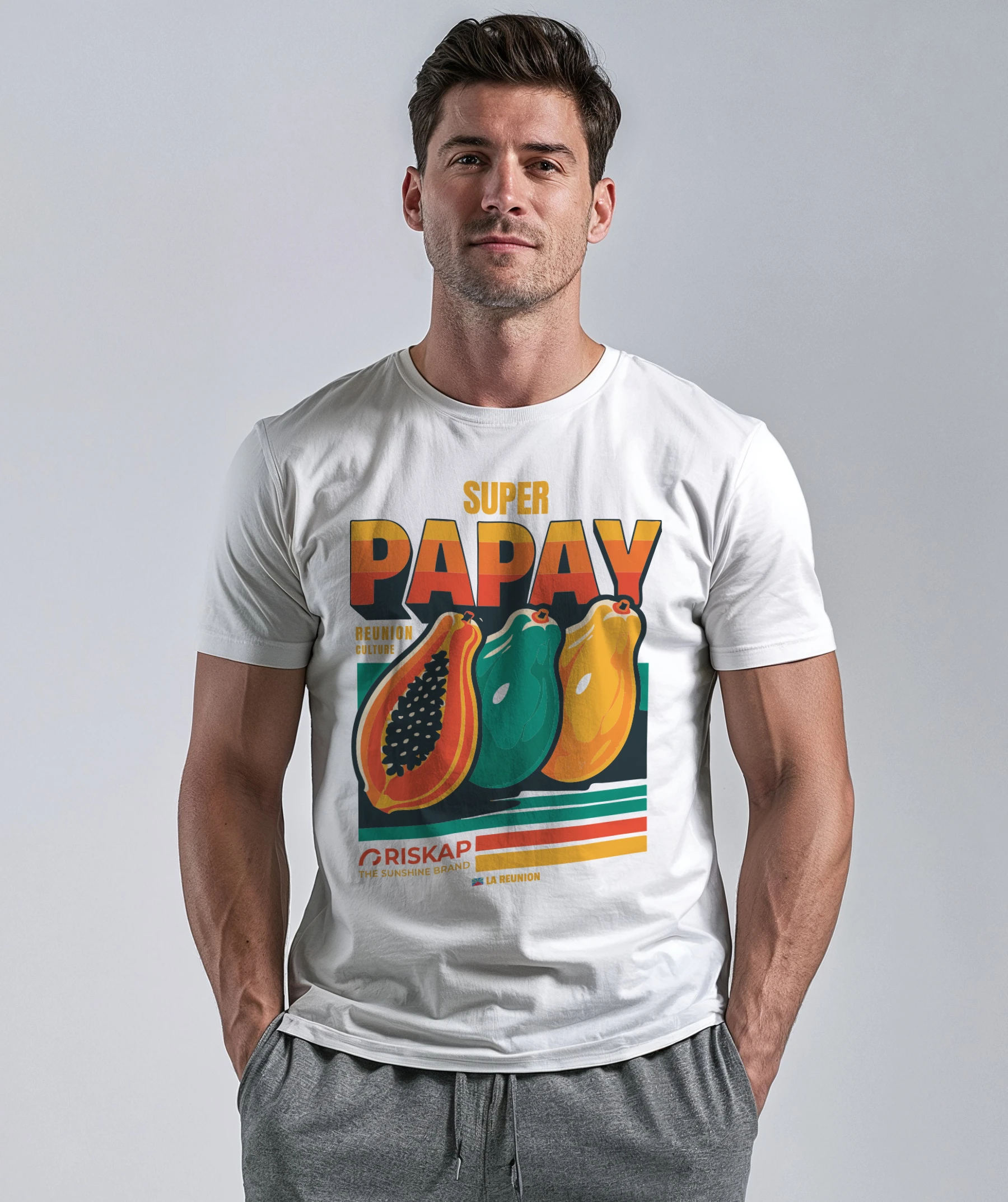 T-shirt Homme – Super Papay – Coton Bio Premium – Image 3
