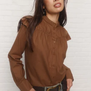 Tamago | Chemise brune à manches longues