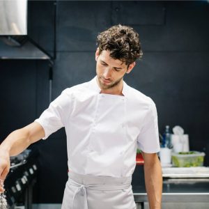 Veste de cuisinier mc avec boutons pression