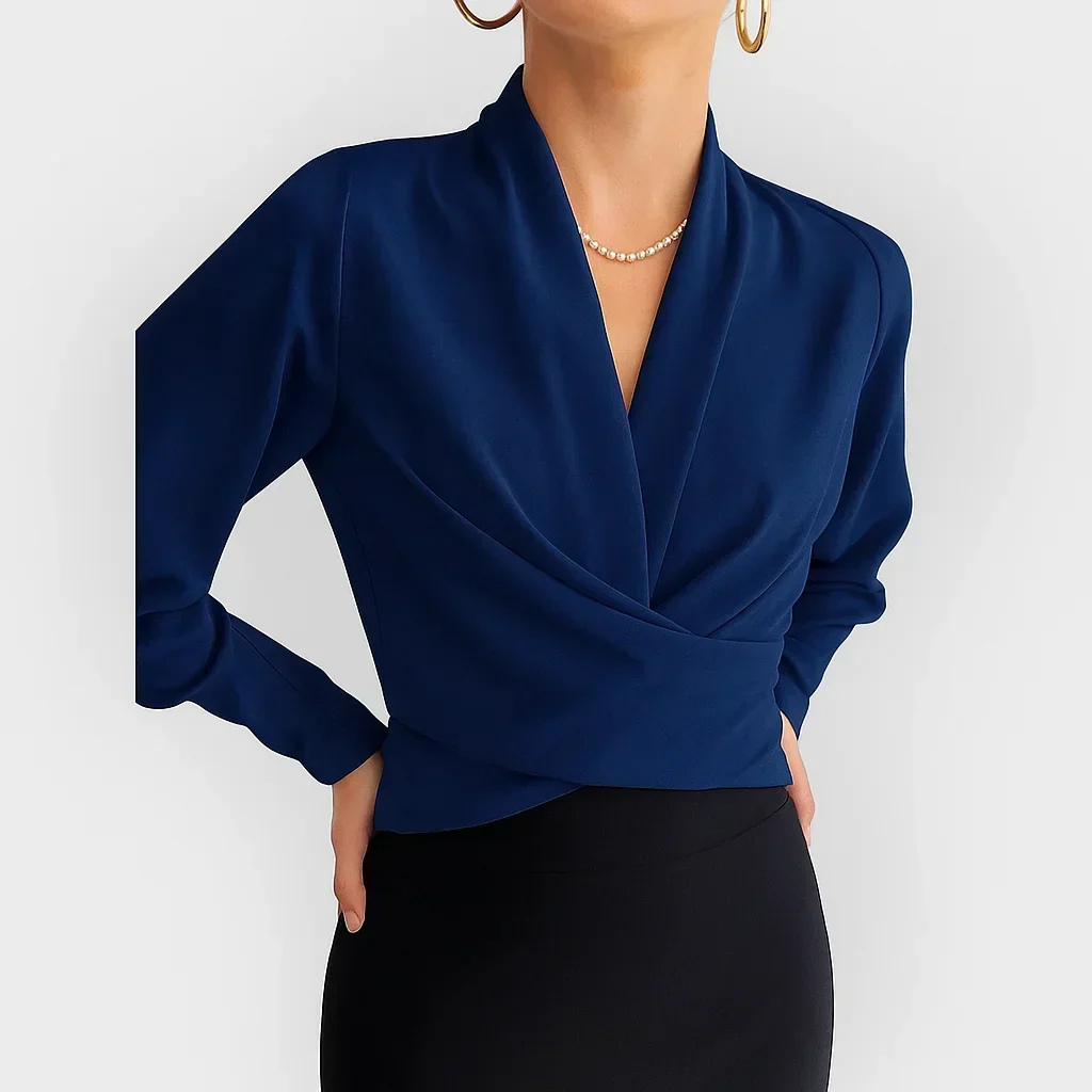 Blouse Femme Croisée Élégante pour Bureau et Loisirs – Image 2